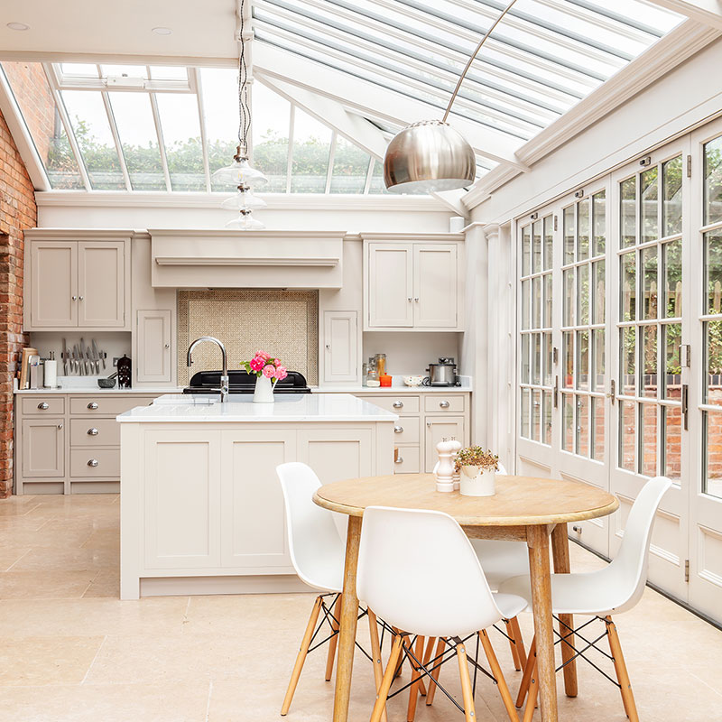 Bright kitchen conservatory