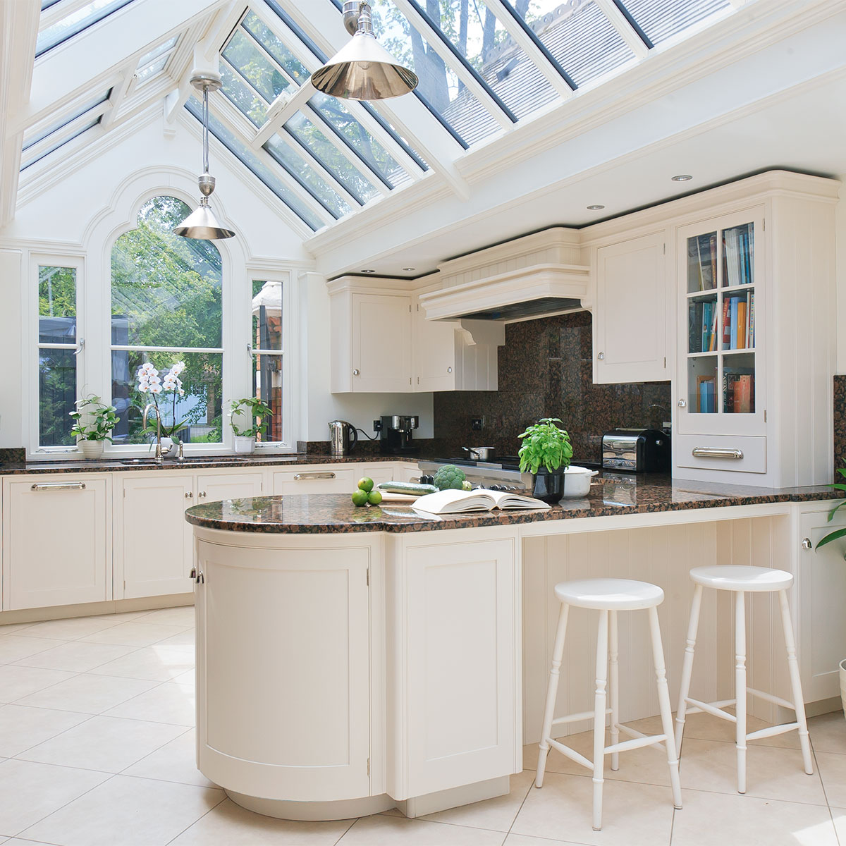 Internal of a linking kitchen conservatory