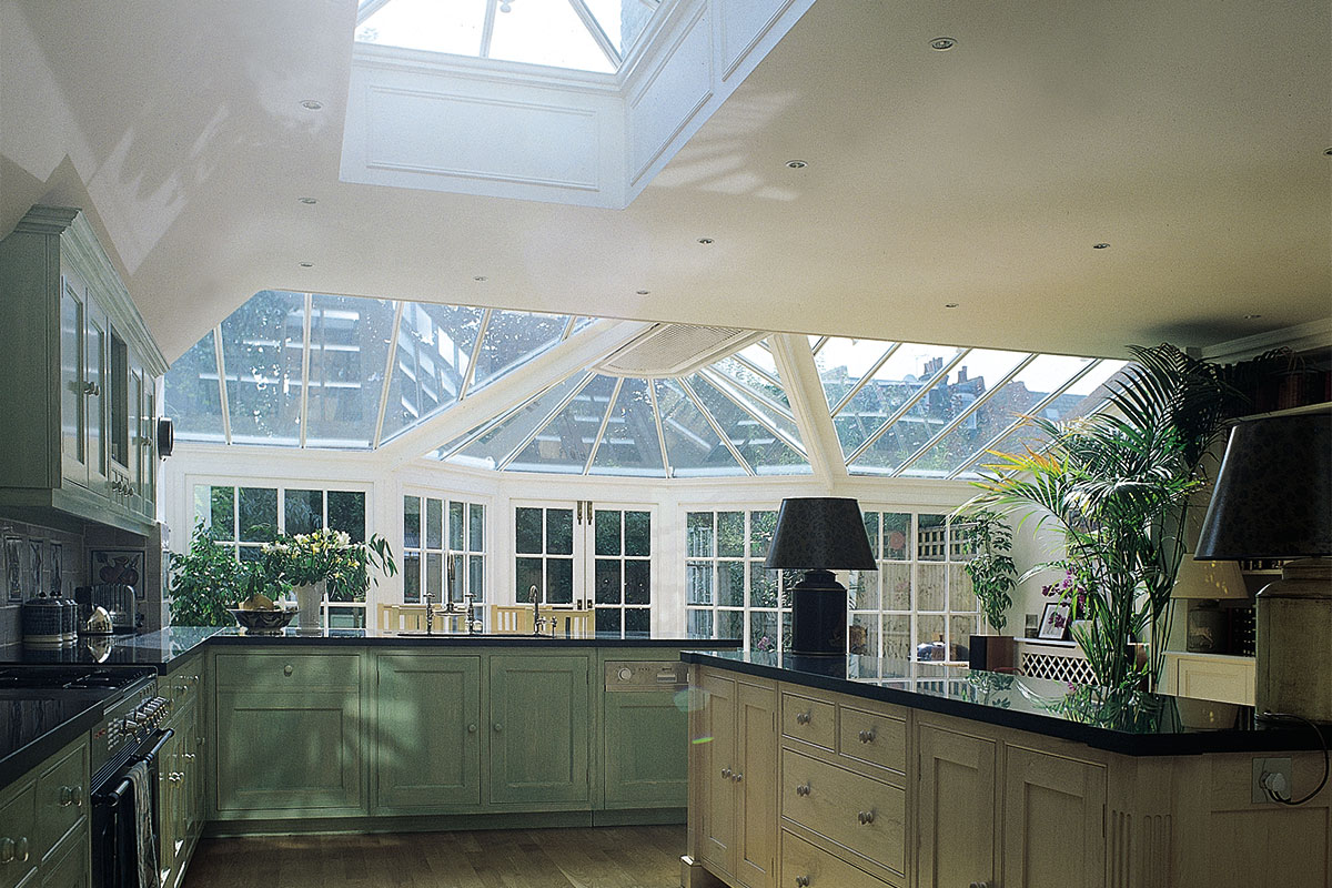 Kitchen conservatory with rooflight