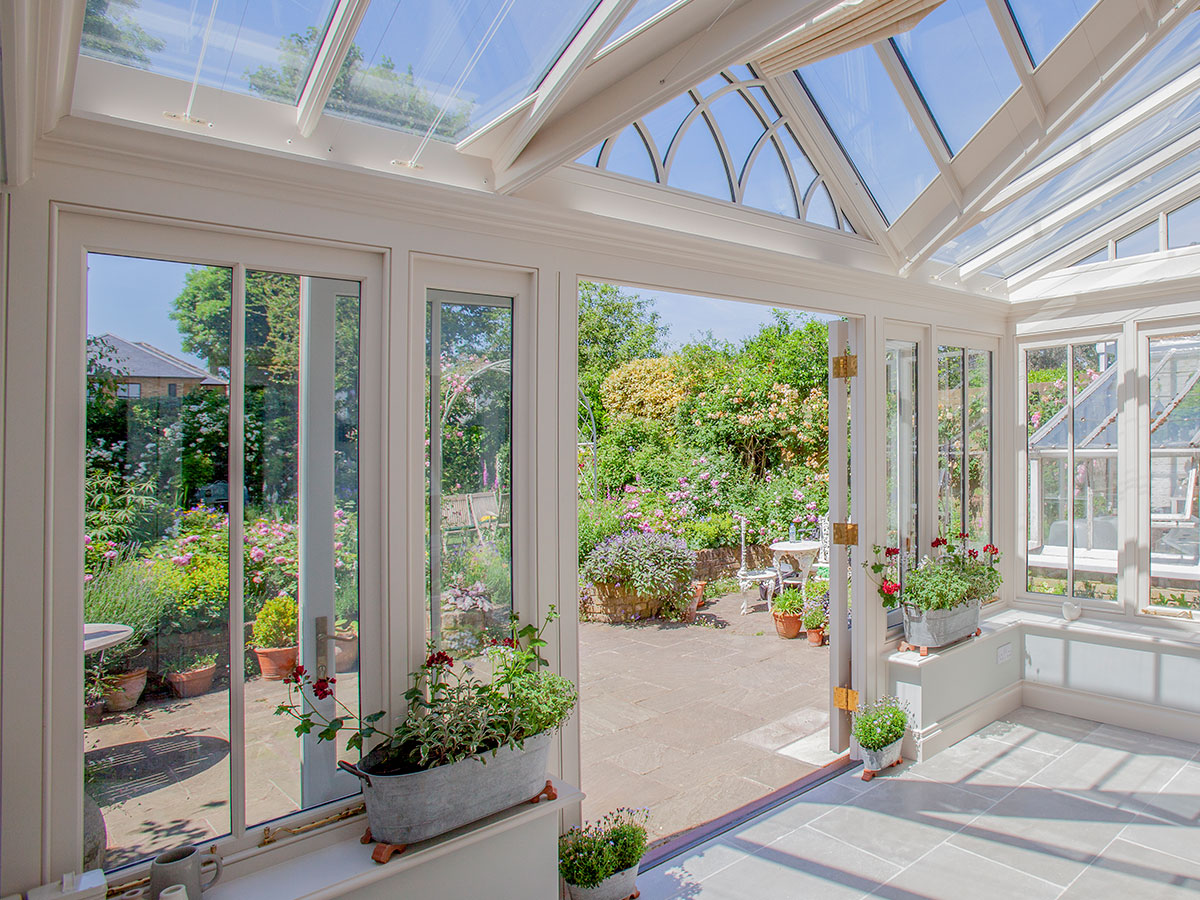 Inside of a lean-to conservatory