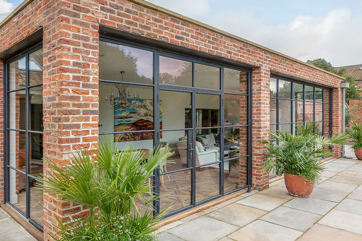 garden room with bronze windows