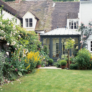 victorian orangery with solid gable